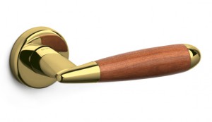 Дверная ручка Olivari модель Aster отделка LC - золото / вишня
