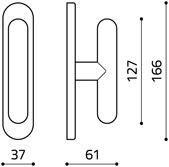 Размеры оконной ручки Boma nylon C Итальянской фабрики Olivari