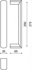 Размеры ручки скобы Alexandra L150 Итальянской фабрики Olivari