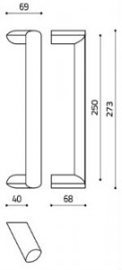 Размеры ручки скобы Alexandra L151 Итальянской фабрики Olivari