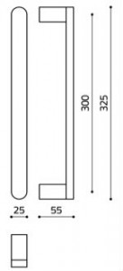 Размеры дверной ручки скобы Link L199 Итальянской фабрики OLivari