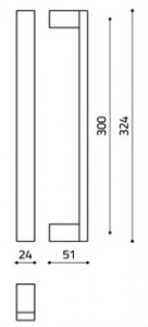 Размеры дверной ручки скобы Diana L206 Итальянской фабрики Olivari