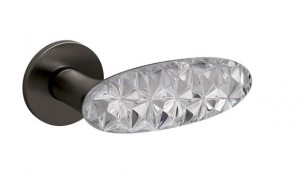 Дверная ручка Olivari Crystal Diamond отделка U6 - суперантрацит стекло