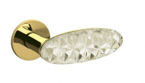Дверная ручка Olivari Crystal Diamond отделка Z6 - суперзолото стекло