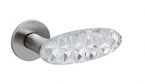Дверная ручка Olivari Crystal Diamond отделка М6 - хром матовый стекло